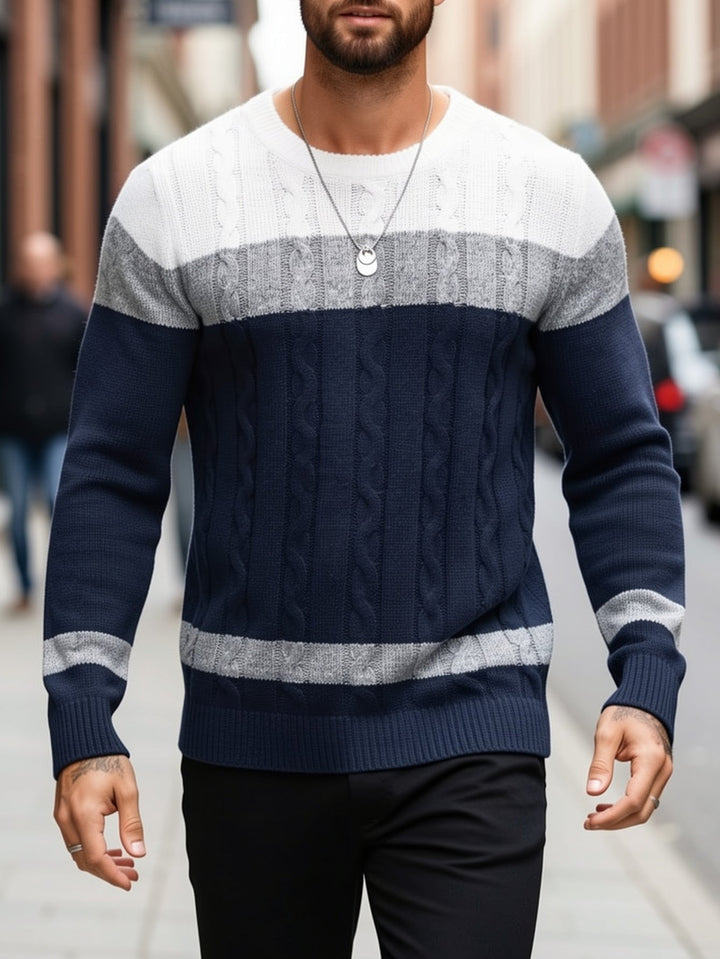 Catrilaf | Sweater de punto trenzado con bloques de color