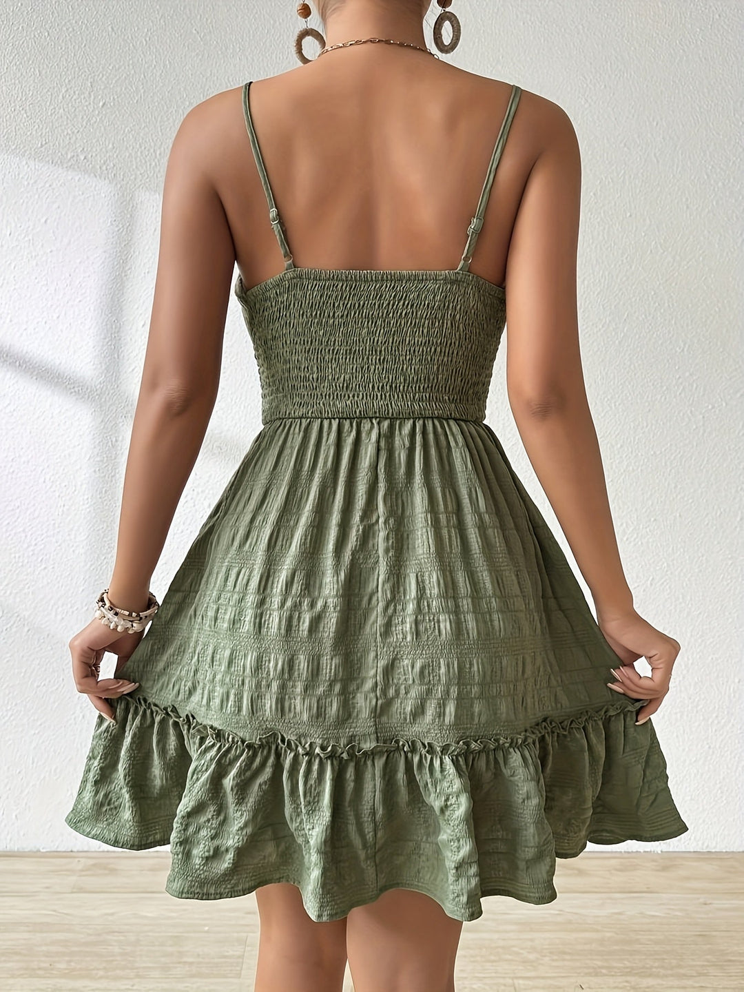 Ada | Vestido corto fruncido de tiras