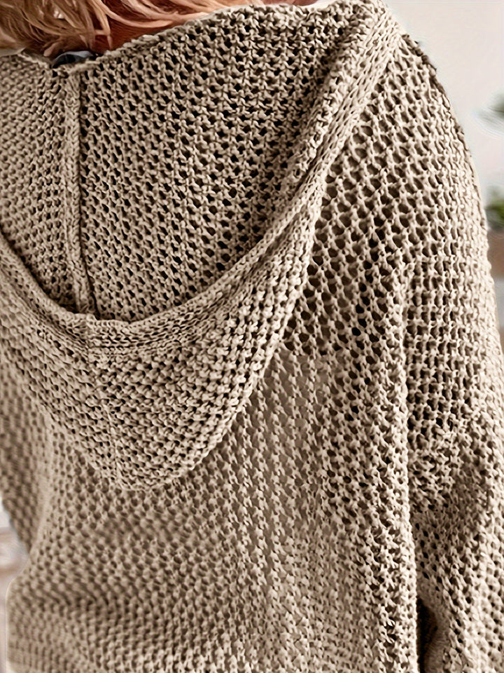 Zoila | Sweater tejido calado con capucha