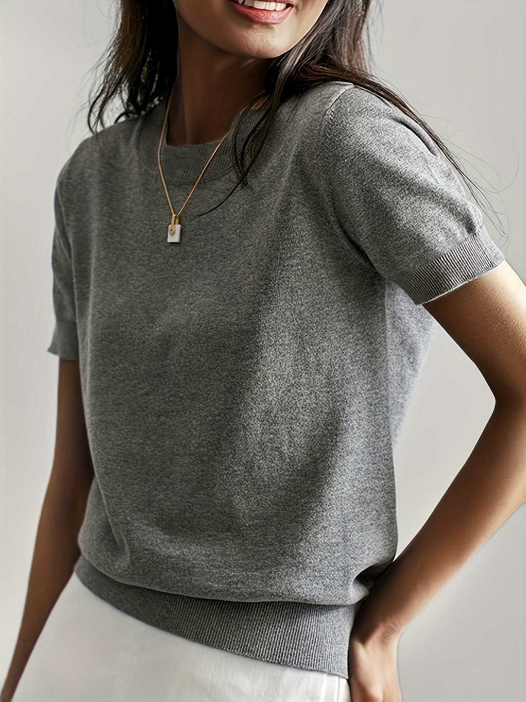 Lucila | Sweater de punto fino manga corta