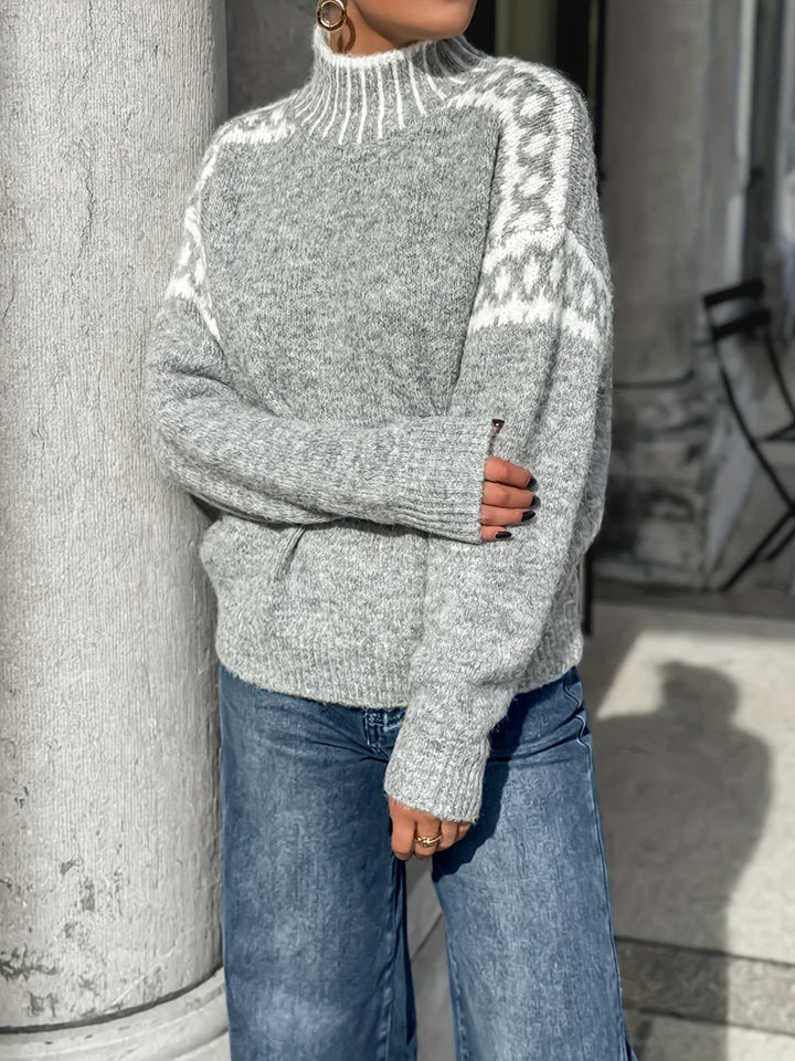 Elsa | Sweater cuello alto con detalle en contraste
