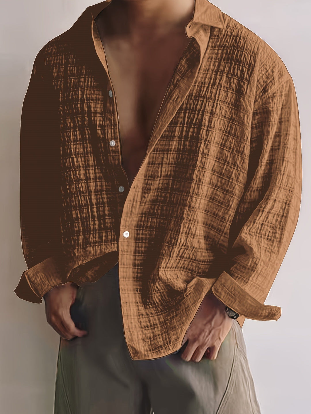 Washington | Camisa manga larga de textura relajada