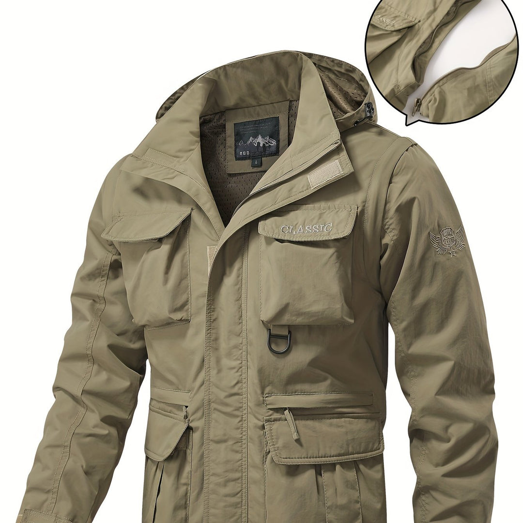 Norberto | Chaqueta multibolsillos con capucha desmontable