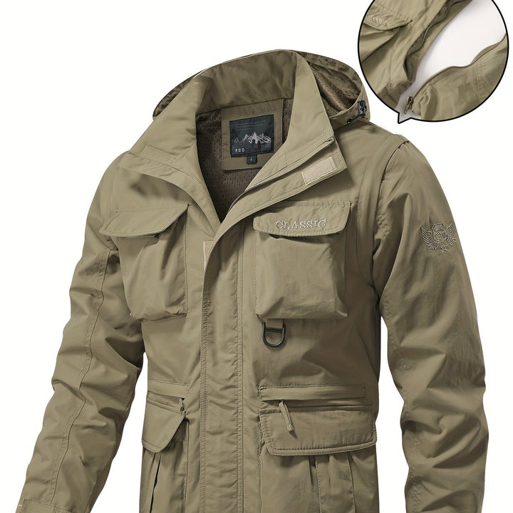 Norberto | Chaqueta multibolsillos con capucha desmontable