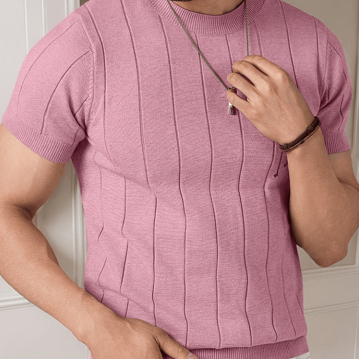 Ezequiel | Polera de punto acanalado manga corta