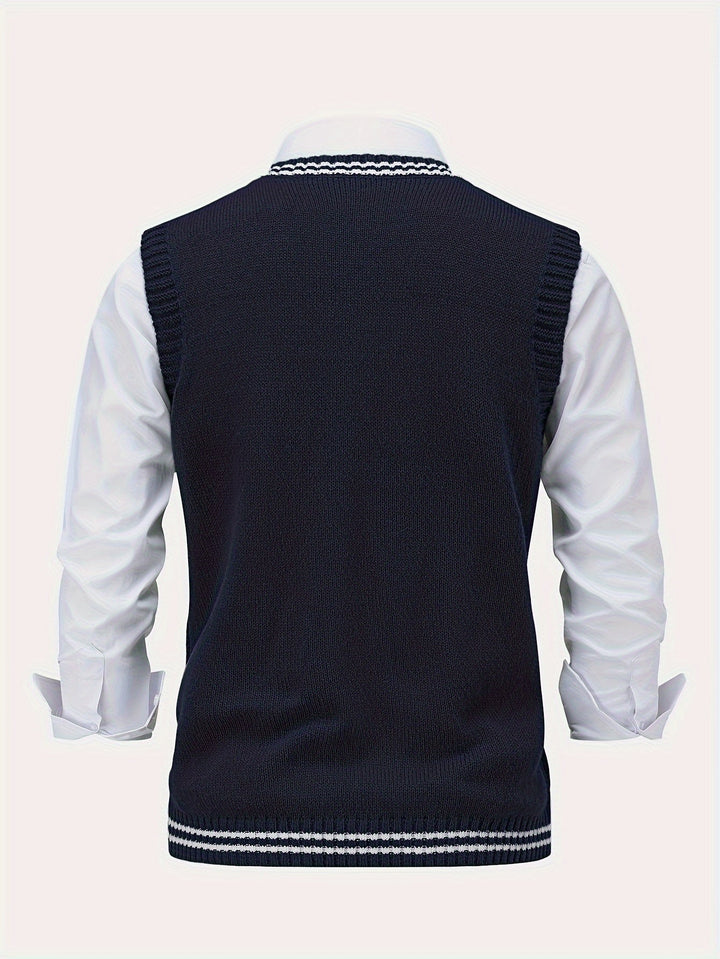 Harold | Chaleco de punto trenzado cuello V