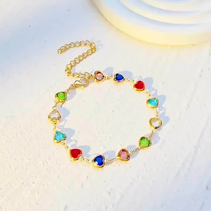 Imelda | Pulsera de corazones multicolor