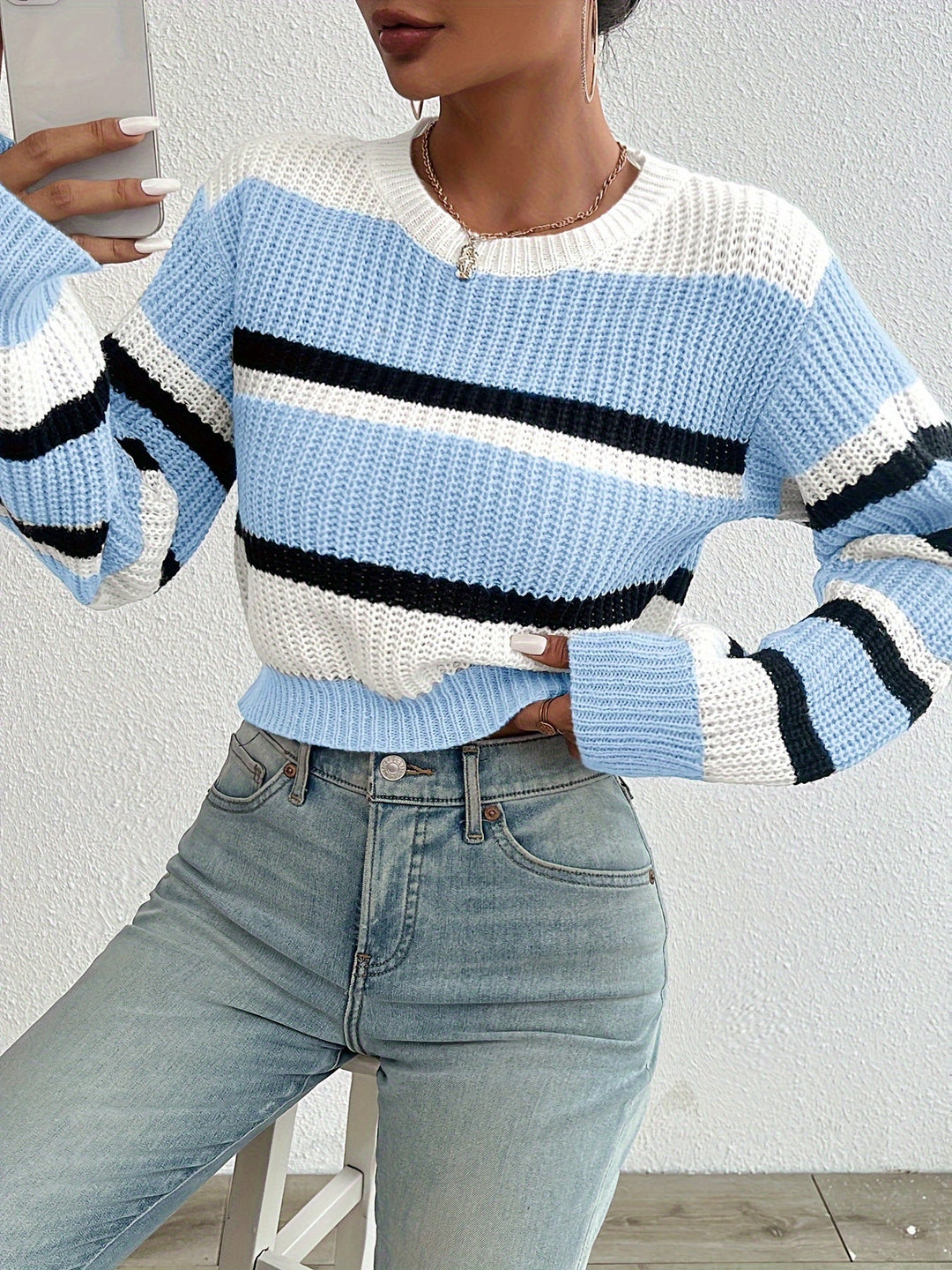 Quidel | Sweater a rayas en bloques de color