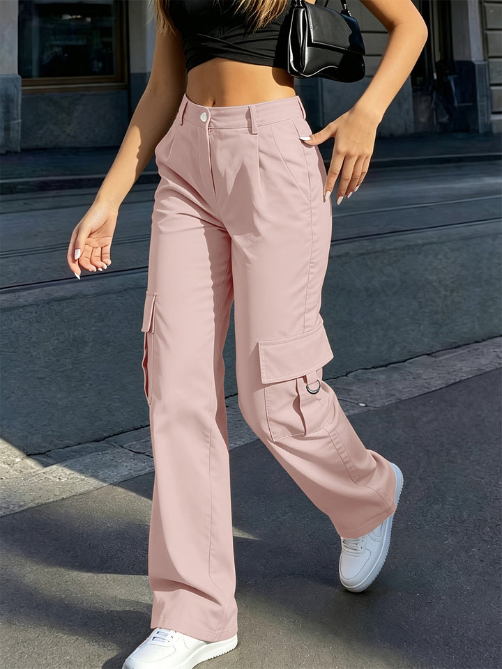 Alida | Pantalón cargo tiro alto de pierna ancha