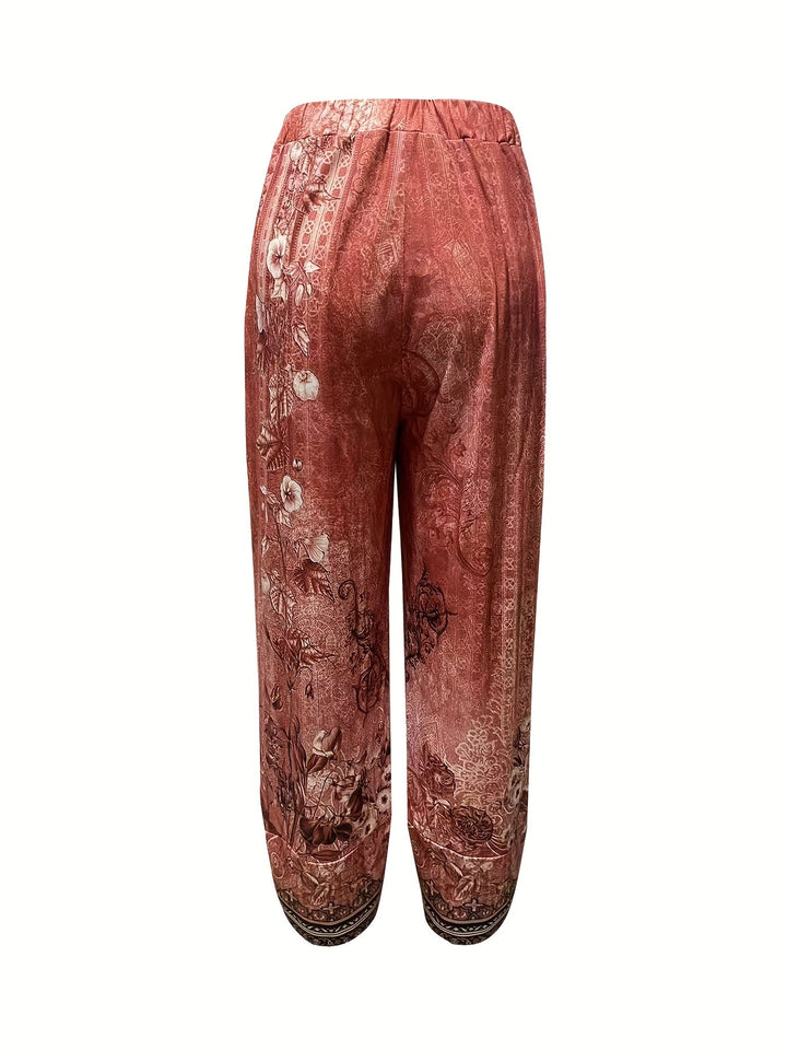 Aymara | Pantalón capri con estampado botánico