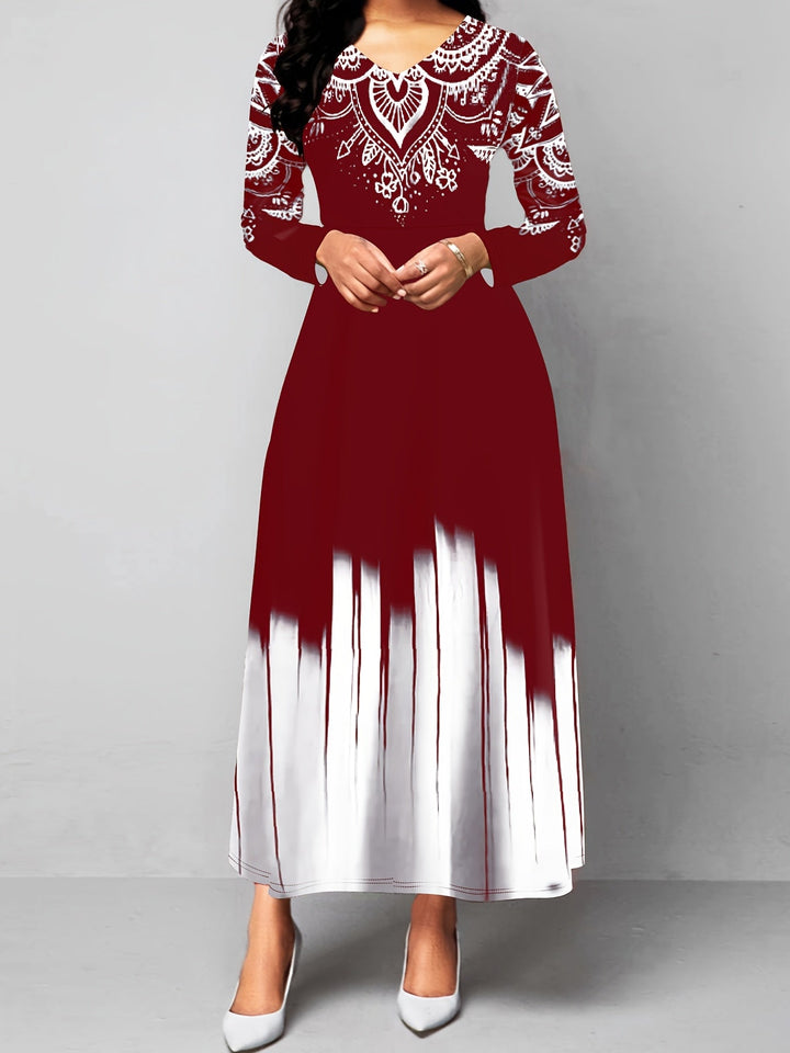 Clarisa | Vestido largo con estampado ornamental