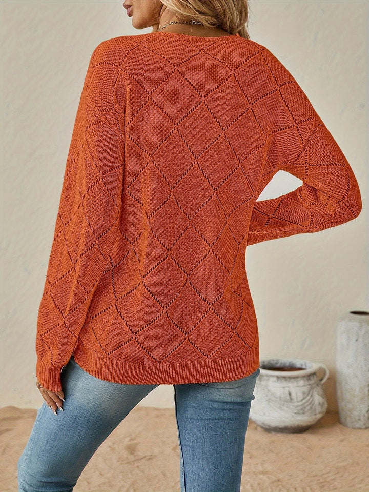 Bianca | Sweater calado cuello V