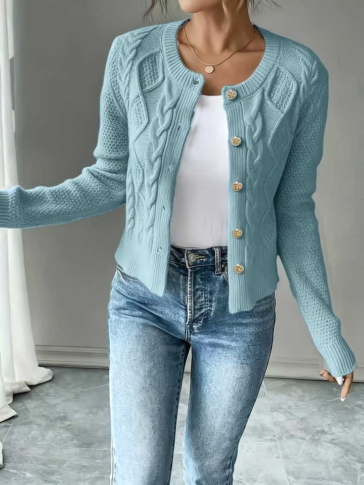 Begoña | Cardigan de punto trenzado con botones