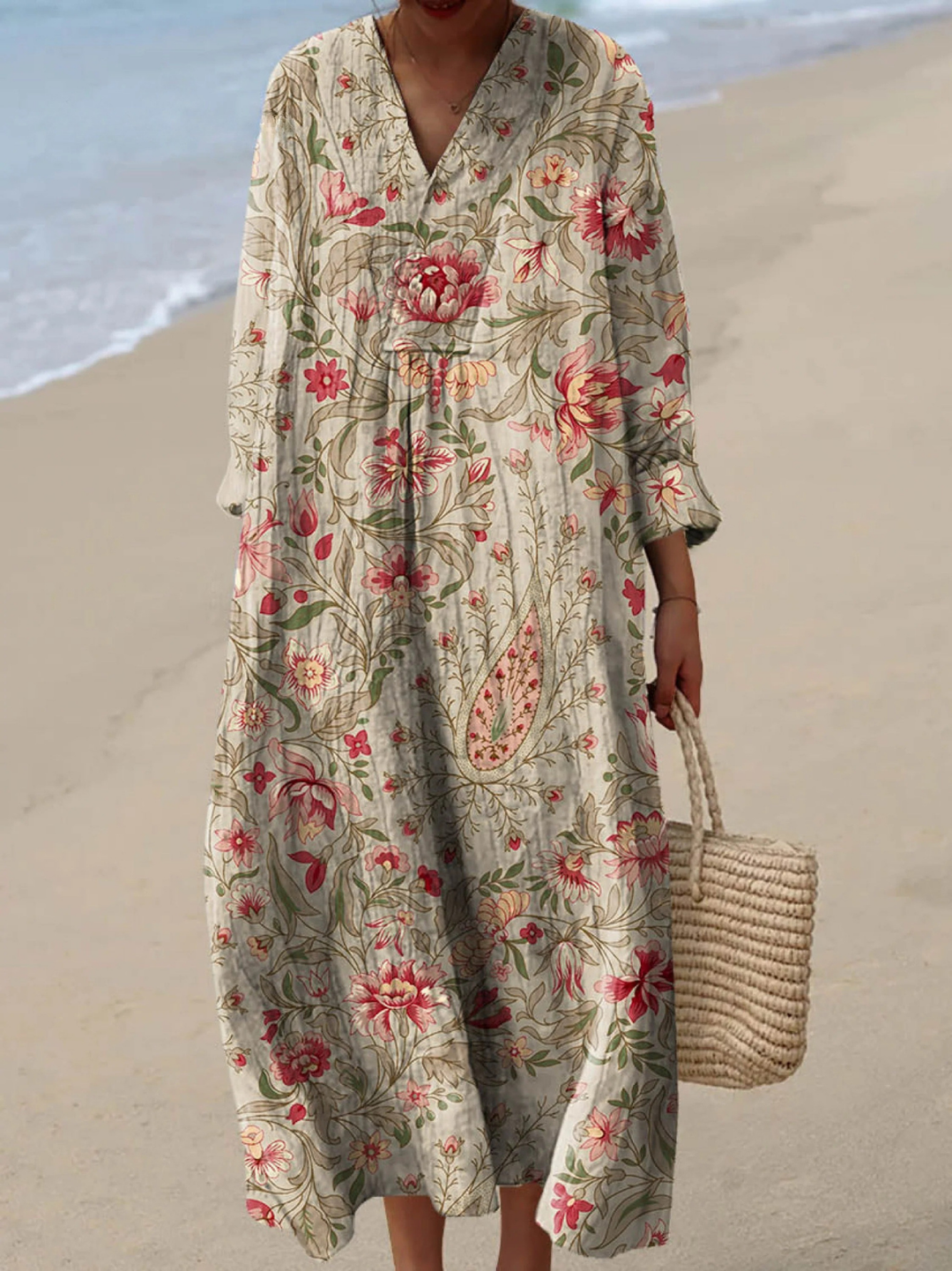 Daniela | Vestido largo con estampado floral vintage