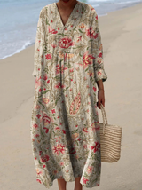 Daniela | Vestido largo con estampado floral vintage