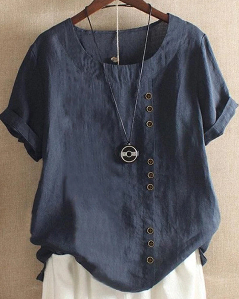 Paulette | Blusa de verano con botones asimétricos