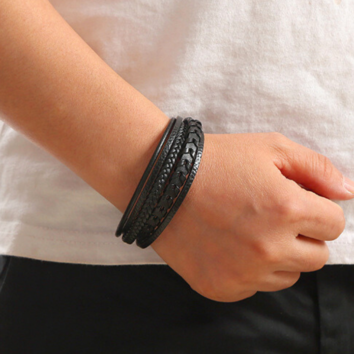 Carlos Eduardo | Pulsera trenzada multicapa para hombre