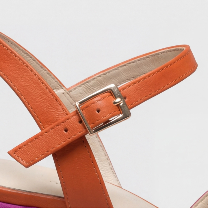 Claudia | Sandalias de taco ancho color block