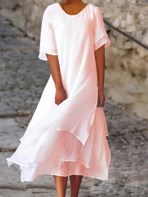 Emma | Vestido midi de capas con vuelo