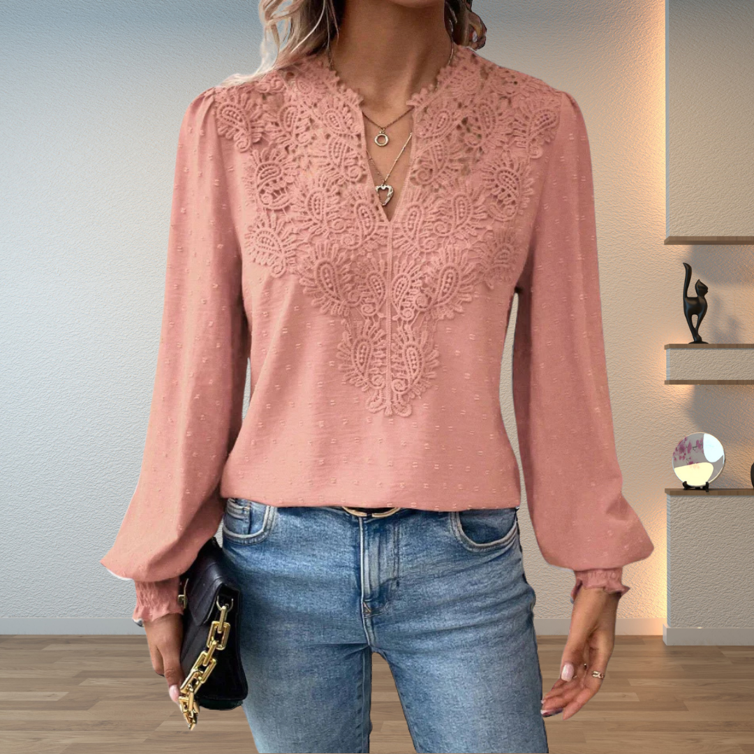 Alina | Blusa con encaje guipur