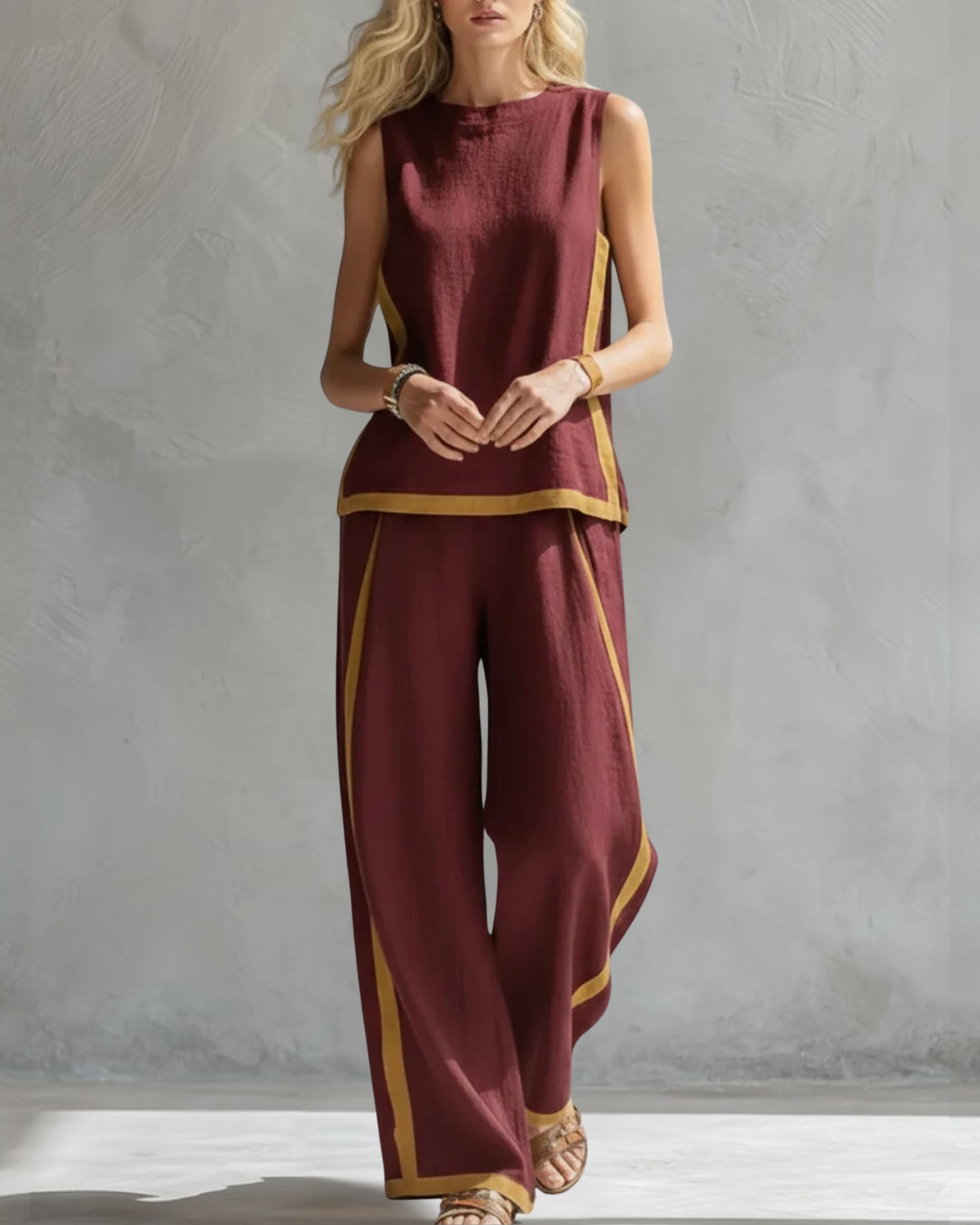 Quena | Conjunto sin mangas de pantalón ancho