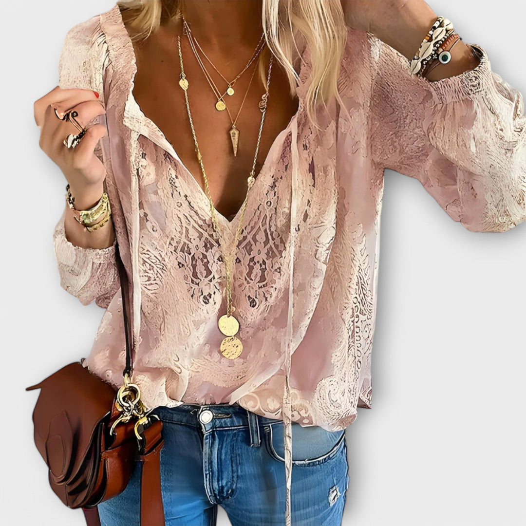Gigliola | Blusa con cuello anudado