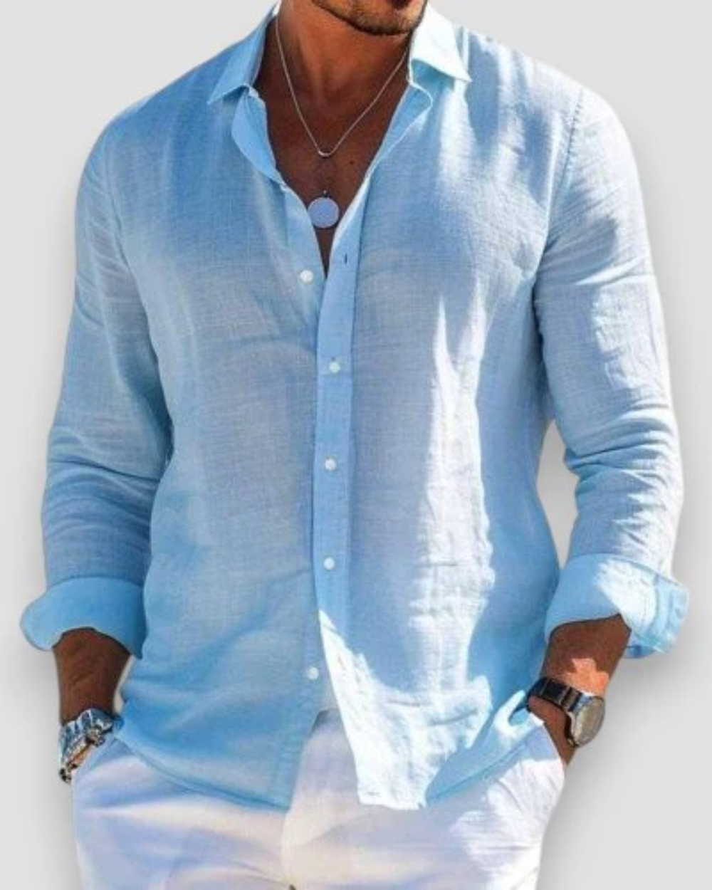Darío | Camisa manga larga de tela liviana
