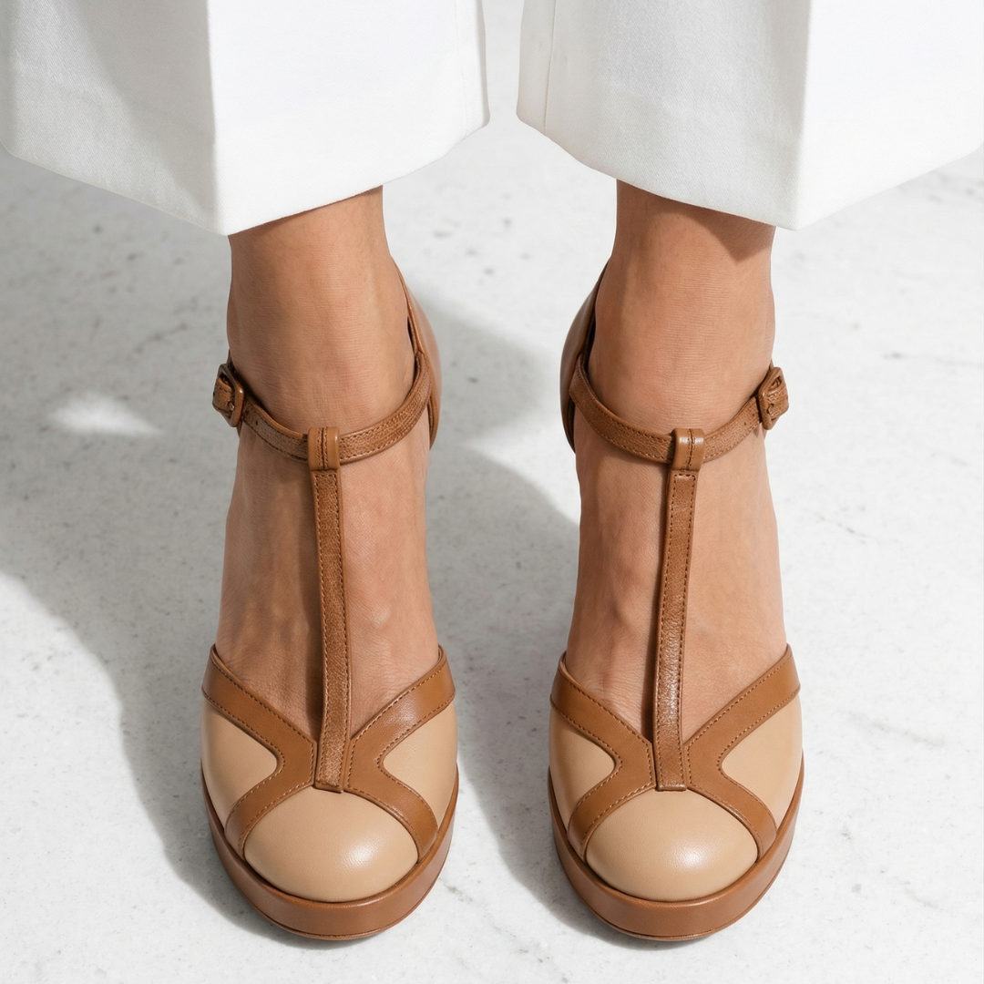 Clementina | Zapatos de taco retro con punta cerrada
