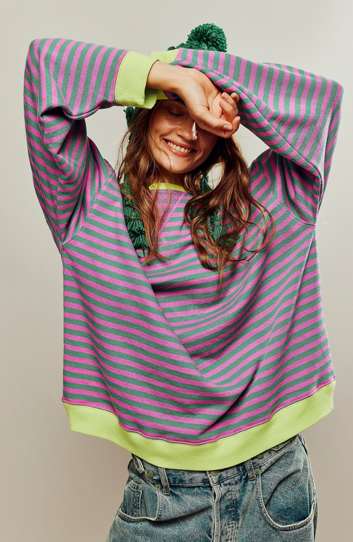 Tiare | Sweater a rayas de cuello redondo