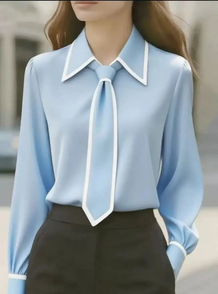 Rosario | Blusa con corbata en contraste