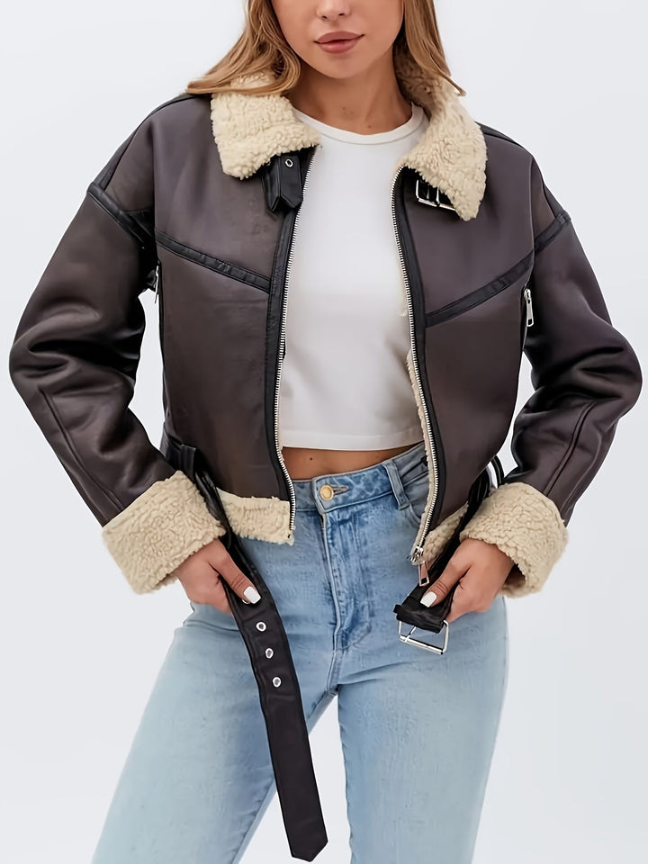 Marcela | Chaqueta biker forrada en peluche