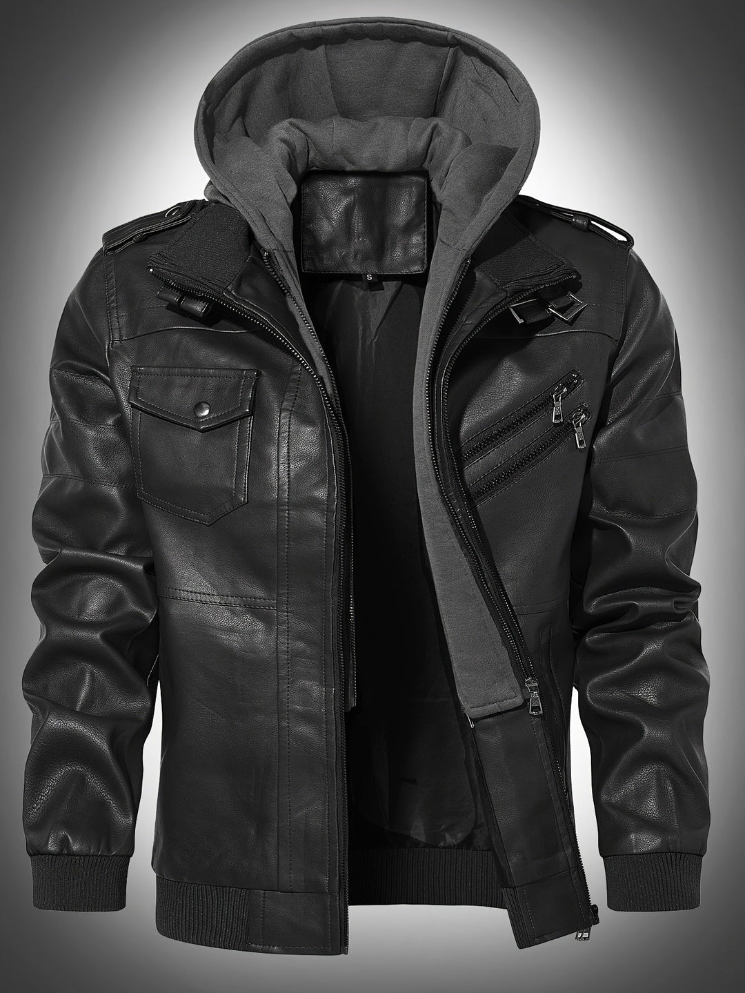 Anselmo | Chaqueta biker con capucha desmontable