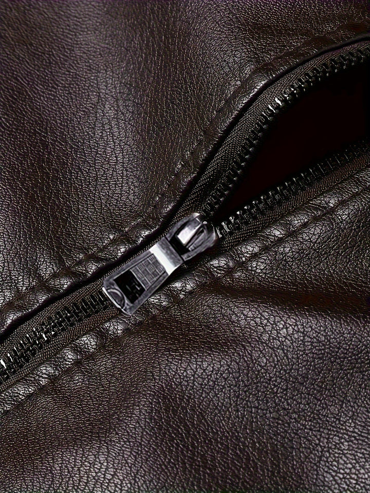 Demetrio | Chaqueta moto cuello alto para hombre