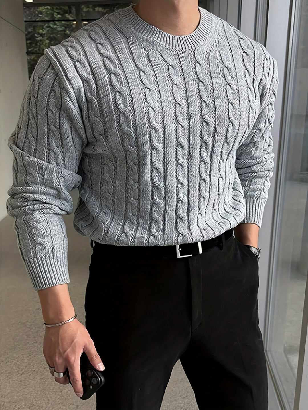 Mauro | Sweater de punto trenzado