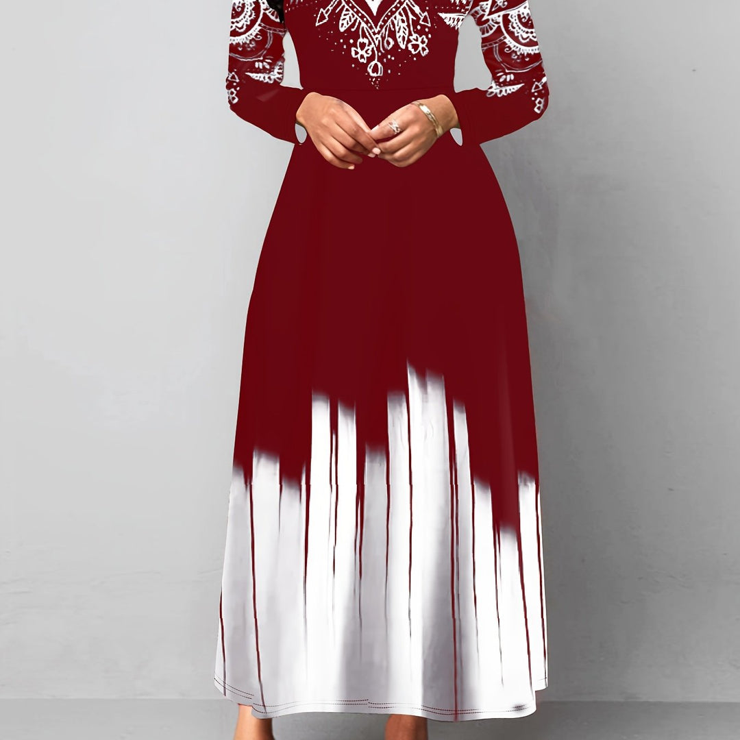 Clarisa | Vestido largo con estampado ornamental