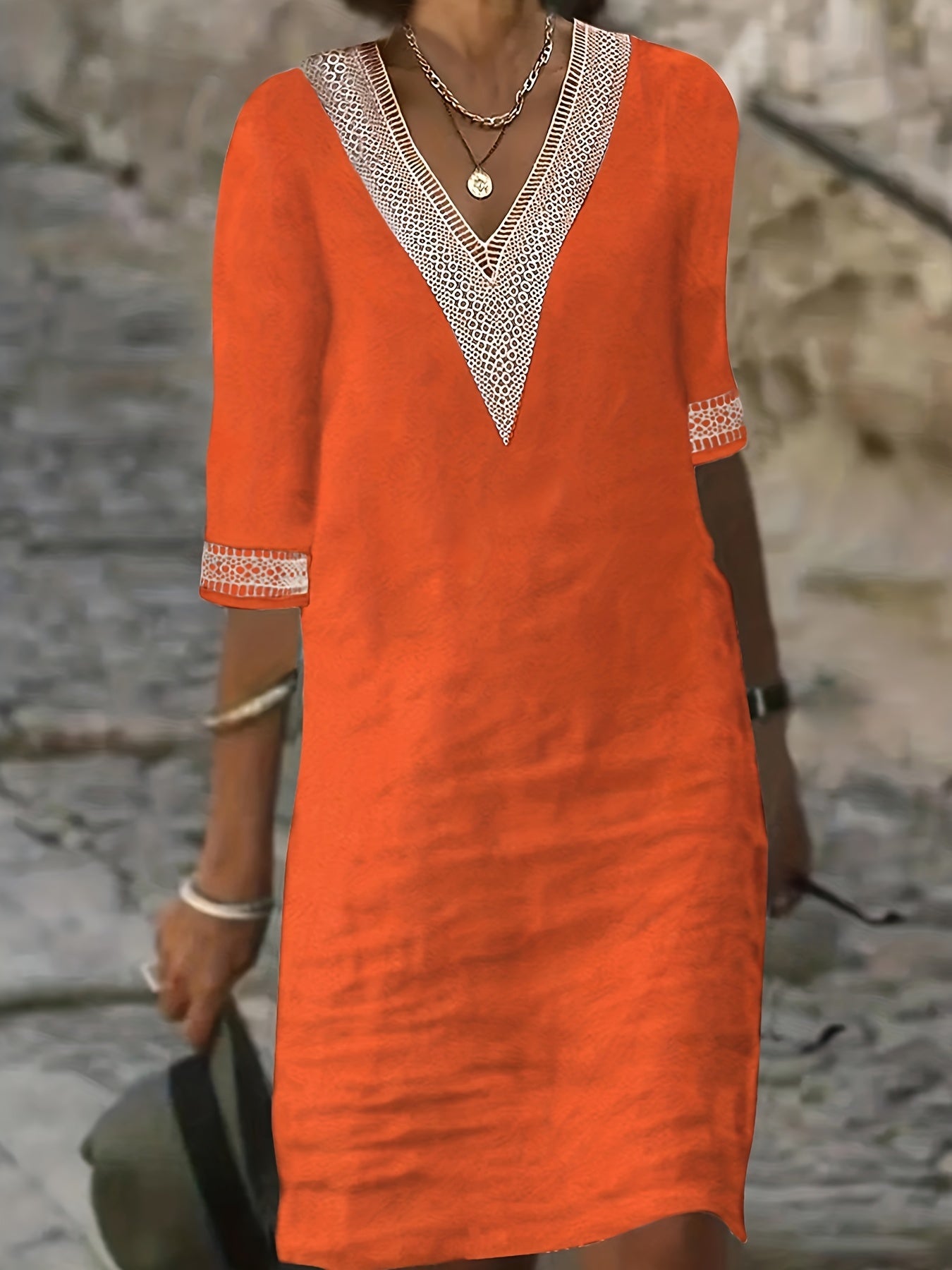 Lucía | Vestido con Cuello en V Elegante