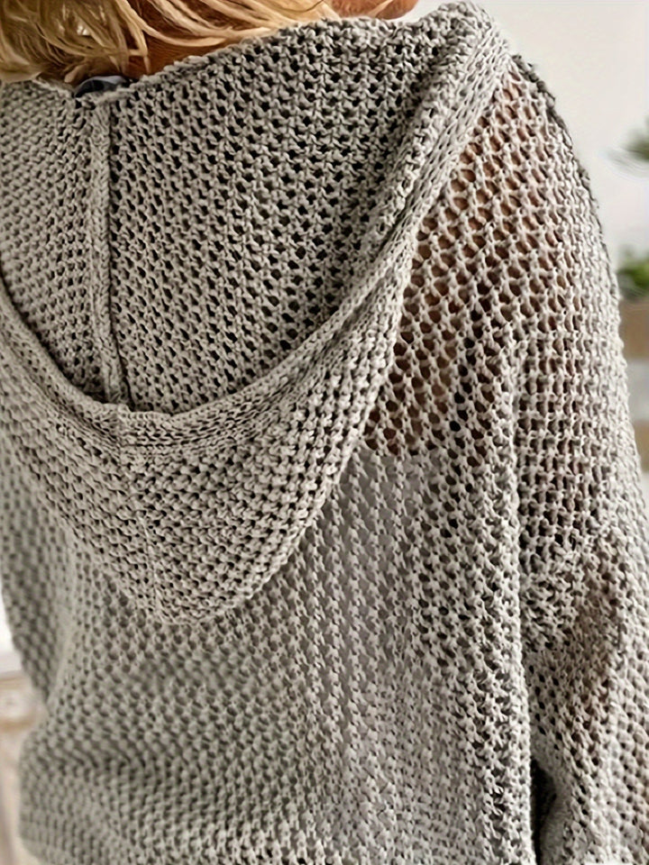 Zoila | Sweater tejido calado con capucha