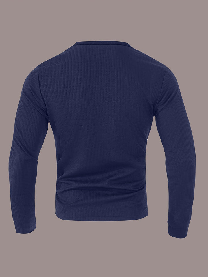 Gunther | Polera henley manga larga con textura