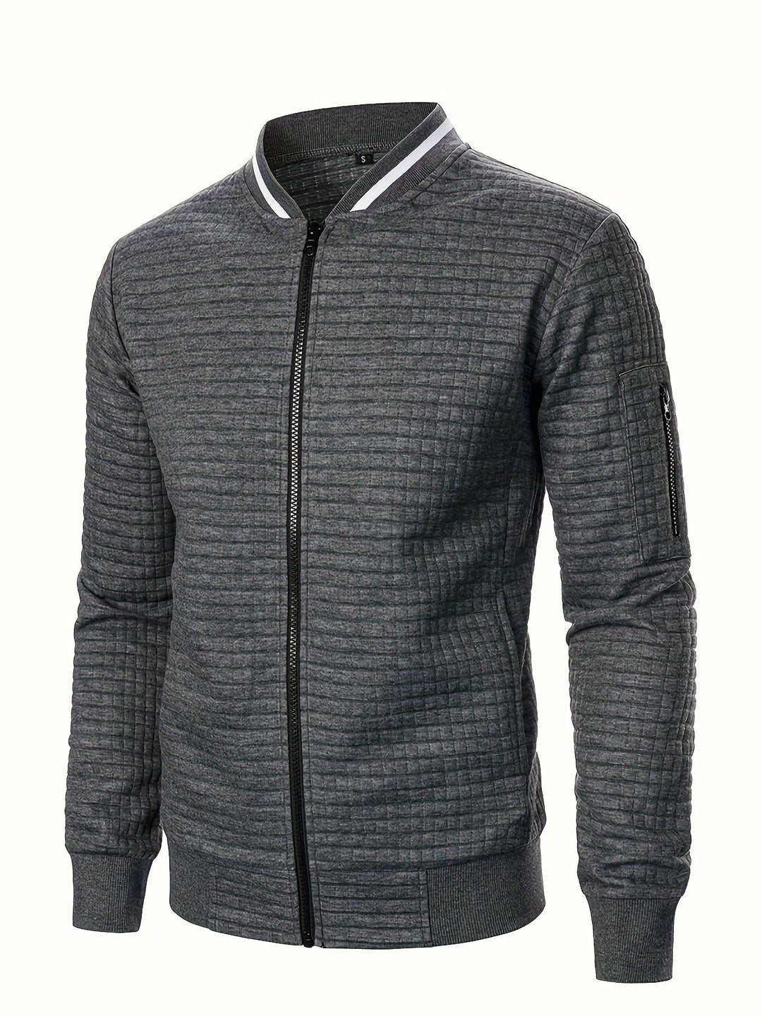 Anthony | Chaqueta bomber con textura y cierre completo