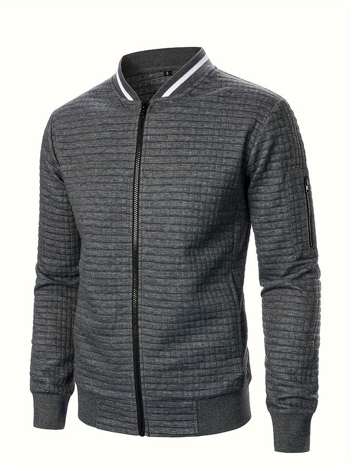 Anthony | Chaqueta bomber con textura y cierre completo