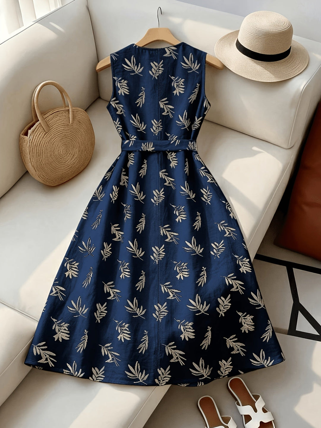 Ludmila | Vestido midi sin mangas con cinturón