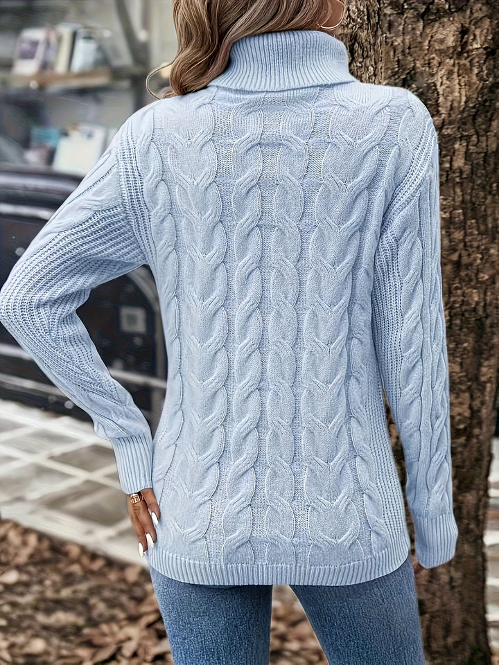 Sarai | Sweater de punto trenzado cuello alto