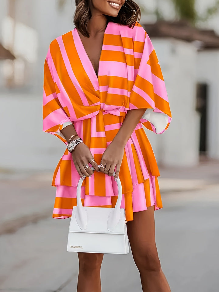 Hilaria | Vestido cruzado manga murciélago