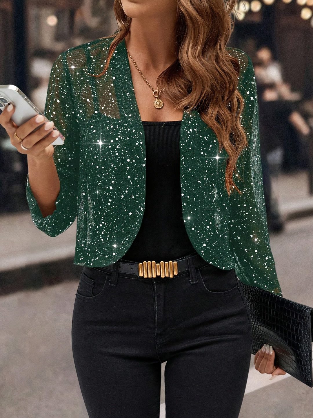 Ayaní | Chaqueta corta con brillo