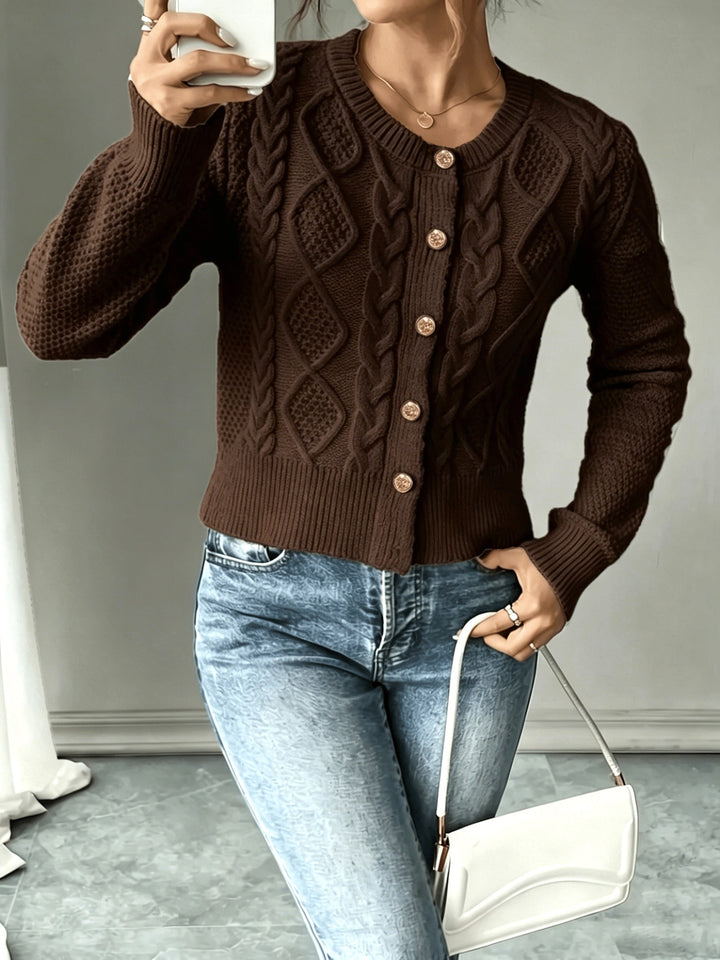 Begoña | Cardigan de punto trenzado con botones
