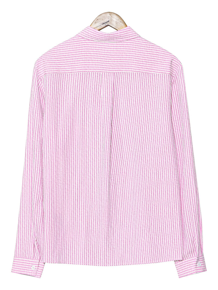 Kurt | Camisa de rayas con textura manga larga