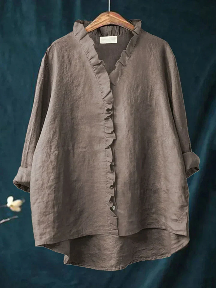 Candelaria | Blusa con vuelos y escote en V