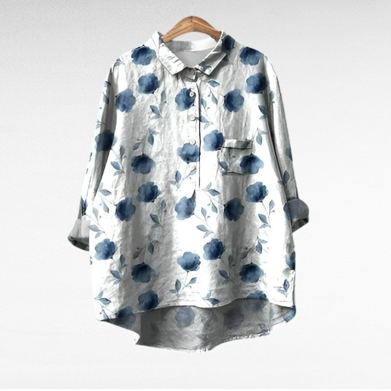 Marta | Blusa floral con cuello camisero