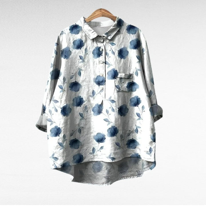 Marta | Blusa floral con cuello camisero