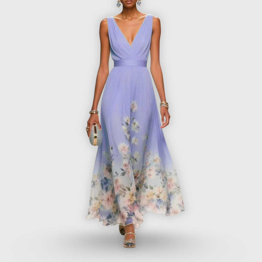 Eliana | Vestido largo floral sin mangas